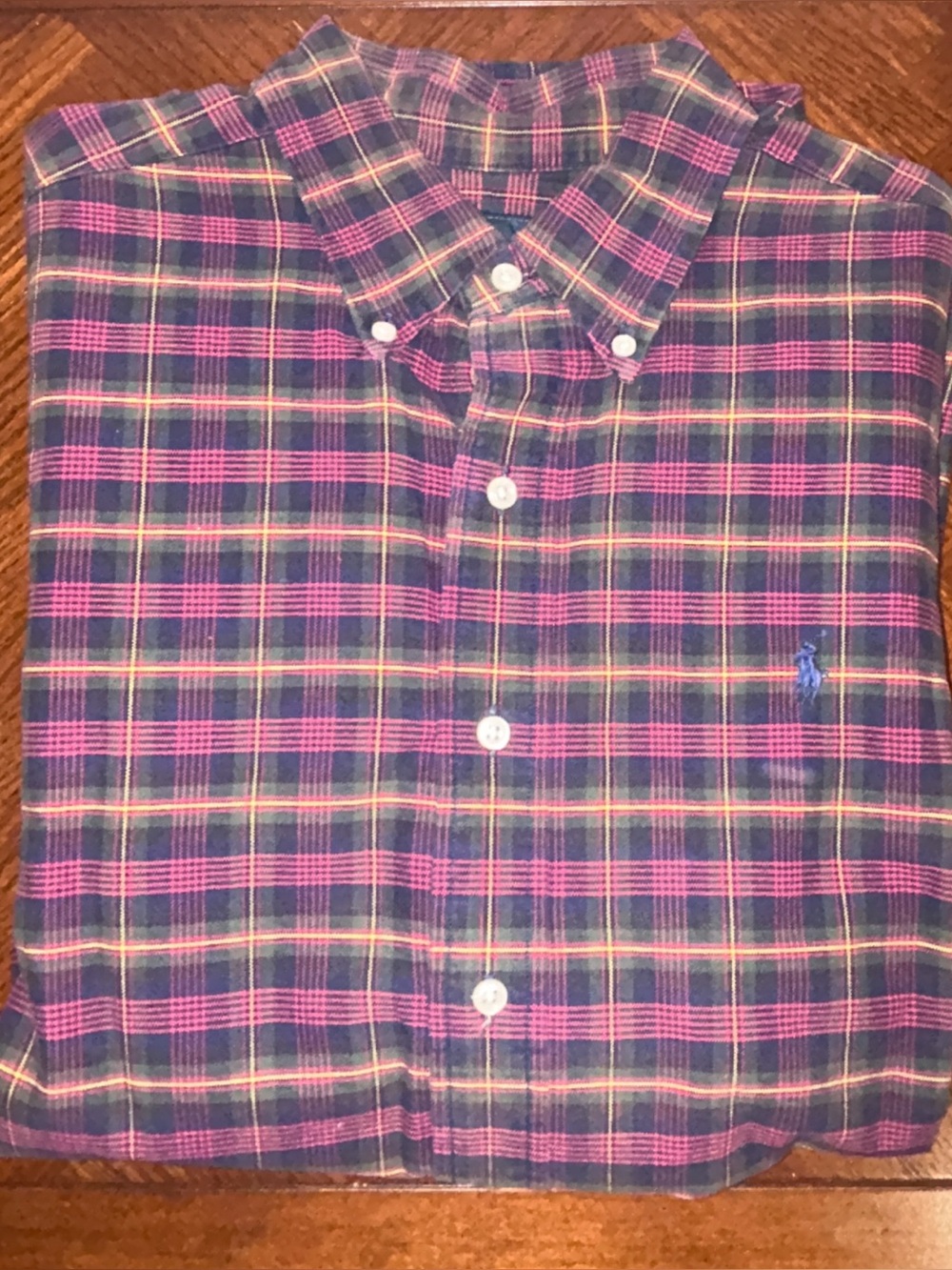 Ralph Lauren heavy cotton Plaid classic Button-Down Men's Shirt